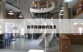 关于陈建峰的信息