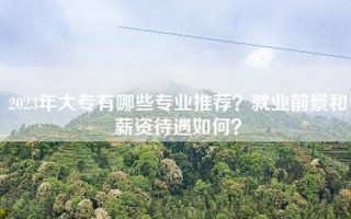 2023年大专有哪些专业推荐？就业前景和薪资待遇如何？