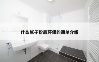 什么腻子粉最环保的简单介绍