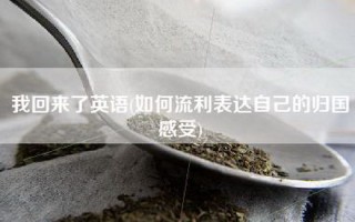 我回来了英语(如何流利表达自己的归国感受)