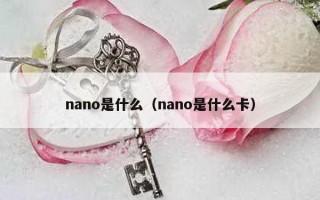 nano是什么（nano是什么卡）