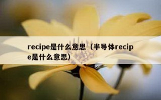 recipe是什么意思（半导体recipe是什么意思）