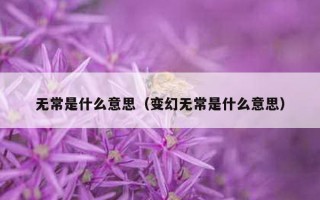 无常是什么意思（变幻无常是什么意思）